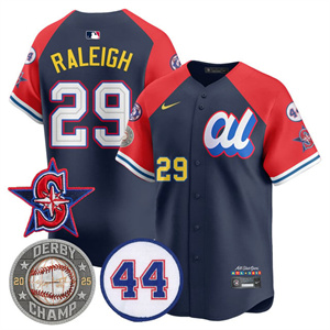 Men's Cal Raleigh HRDERBY Champion AL 2025 MLB All-Star Jersey V1 - All Stitched Cal Raleigh -  #29