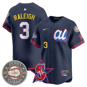 Men's Cal Raleigh HRDERBY Champion AL 2025 MLB All-Star Jersey V1 - All Stitched Cal Raleigh -   3