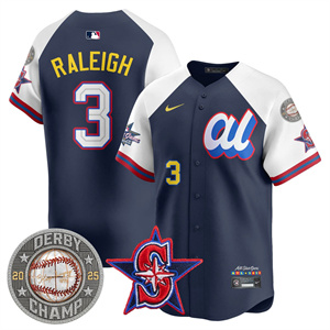 Men's Cal Raleigh HRDERBY Champion AL 2025 MLB All-Star Jersey V1 - All Stitched Cal Raleigh  - 3