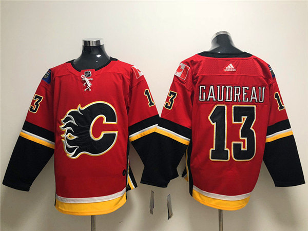 Men's Calgary Flames #13 Johnny Gaudreau adidas Red Home Stitched Jersey