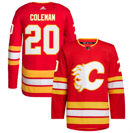 Men's Calgary Flames #20 Blake Coleman adidas Red Home Player Stitched Jersey