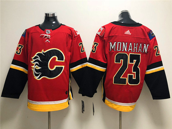 Men's Calgary Flames #23 Sean Monahan adidas Red Home Stitched Jersey
