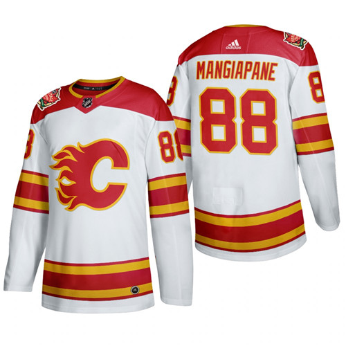 Men's Calgary Flames #88 Andrew Mangiapane Adidas White 2019-20 Heritage Classic Stitched Jersey