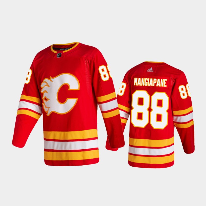Men's Calgary Flames #88 Andrew Mangiapane adidas Red Alternate Stitched Jersey