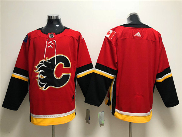 Men's Calgary Flames Blank adidas Red Home Team Stitched Jersey