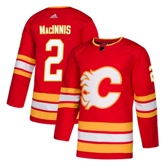 Men's Calgary Flames Retired Player #2 Al Macinnis adidas Red Home Stitched Jersey