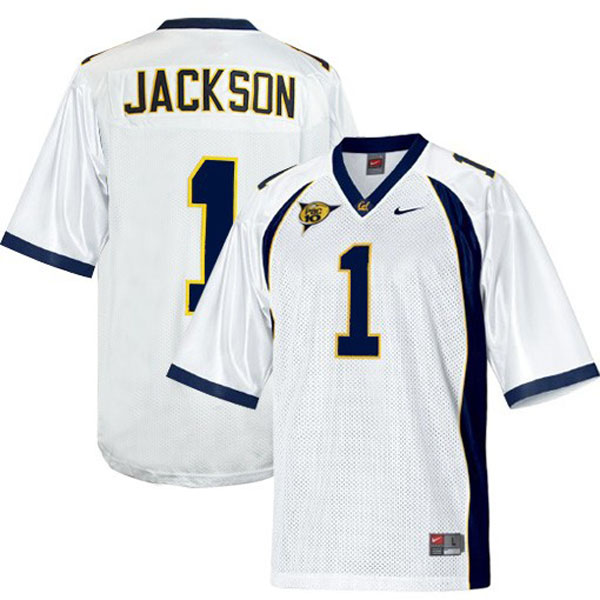 Men's California Golden Bears #1 DeSean Jackson White Football Jersey