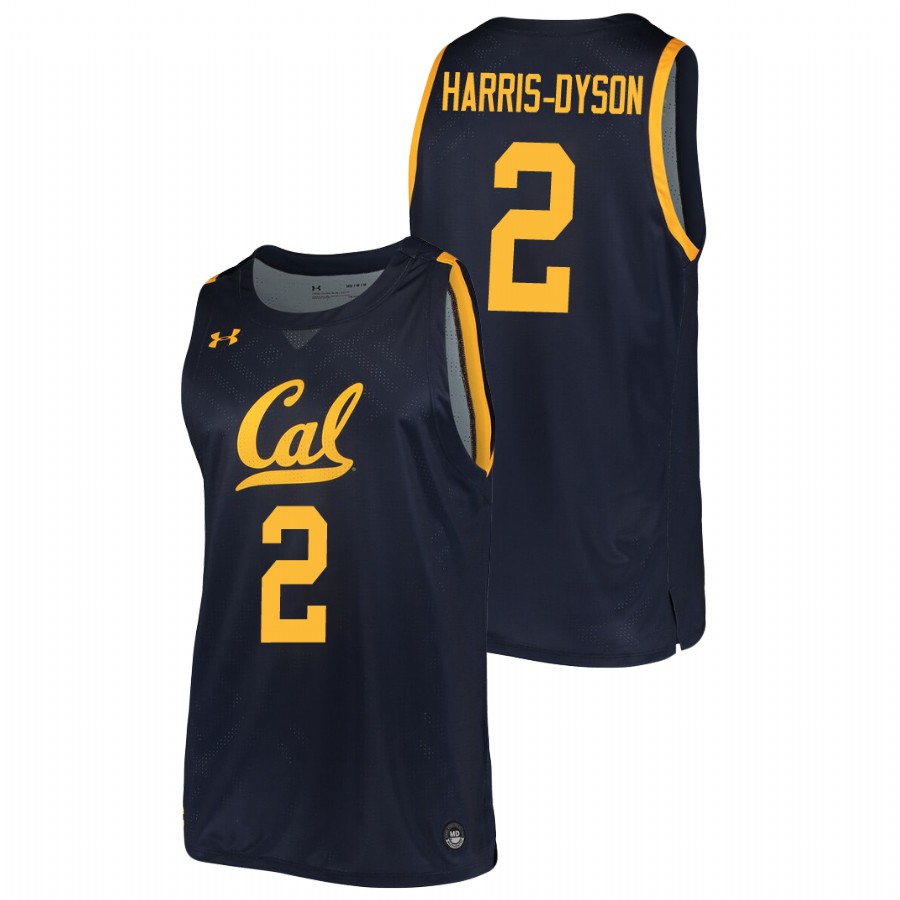 Men's California Golden Bears Juhwan Harris-Dyson 2019-20 College Basketball Jersey Navy
