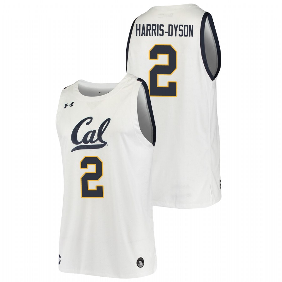 Men's California Golden Bears Juhwan Harris-Dyson 2019-20 College Basketball Jersey White