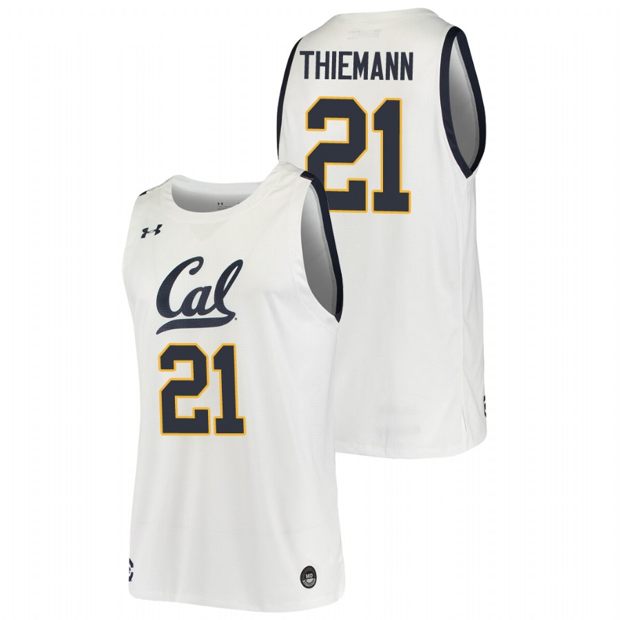 Men's California Golden Bears Lars Thiemann 2019-20 College Basketball Jersey White