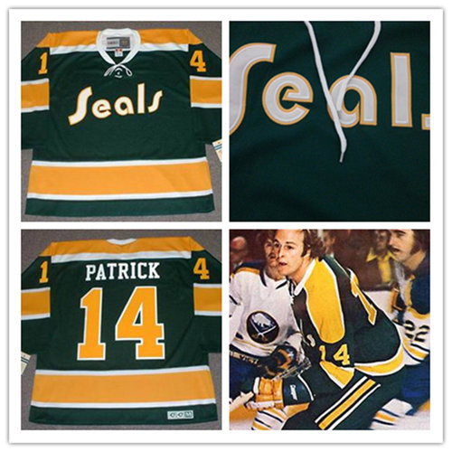 Men's California Golden Seals #14 CRAIG PATRICK 1972 CCM Vintage Throwback NHL Stitched Jersey