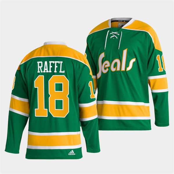 Men's California Golden Seals #18 Michael Raffl adidas Green Team Classics Stitched Jersey