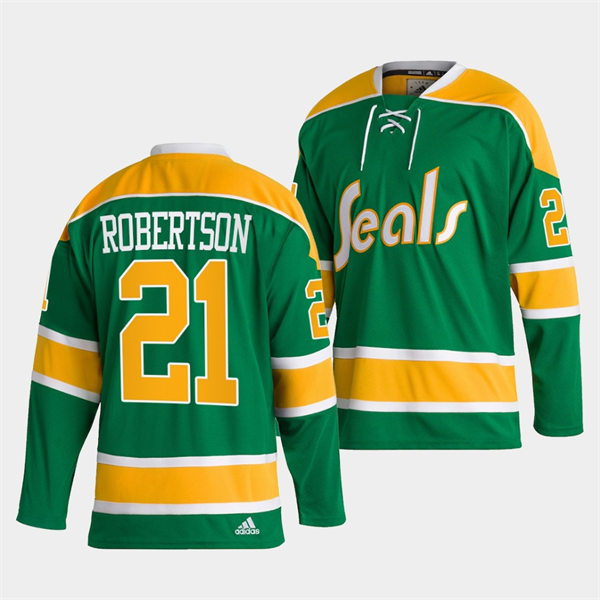 Men's California Golden Seals #21 Jason Robertson adidas Green Team Classics Stitched Jersey