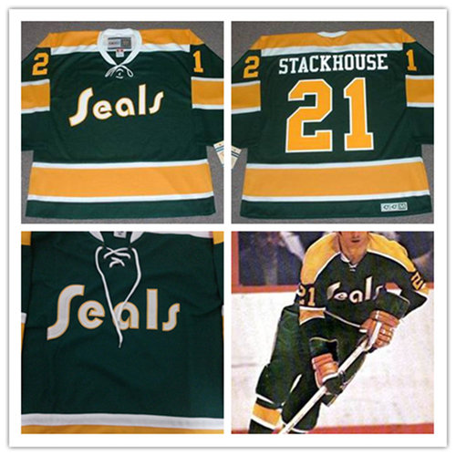 Men's California Golden Seals #21 RON STACKHOUSE 1970 CCM Vintage Throwback NHL Stitched