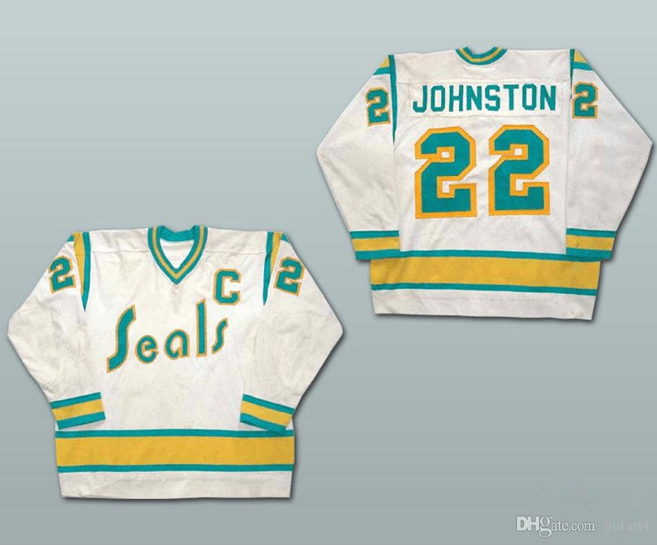 Men's California Golden Seals #22 Joey Johnston Cream CCM Throwback Vintage Hockey Stitched Jersey
