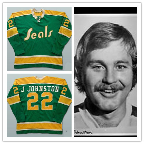 Men's California Golden Seals #22 Joey Johnston Green CCM Throwback Vintage Hockey Stitched Jersey