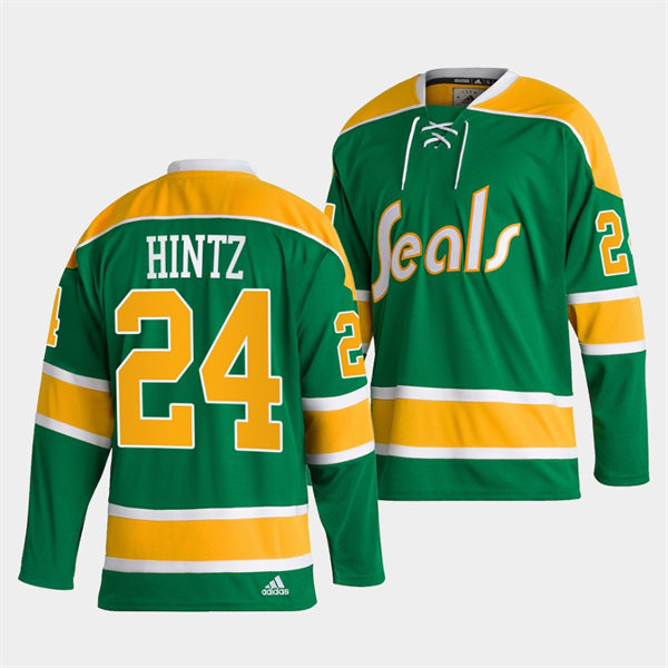 Men's California Golden Seals #24 Roope Hintz adidas Green Team Classics Stitched Jersey