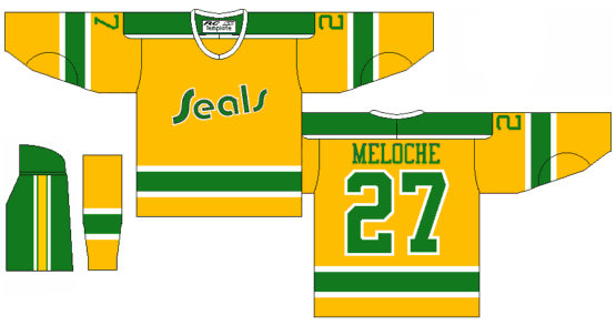 Men's California Golden Seals #27 GILLES MELOCHE Gold CCM Throwback Vintage Hockey Stitched Jersey