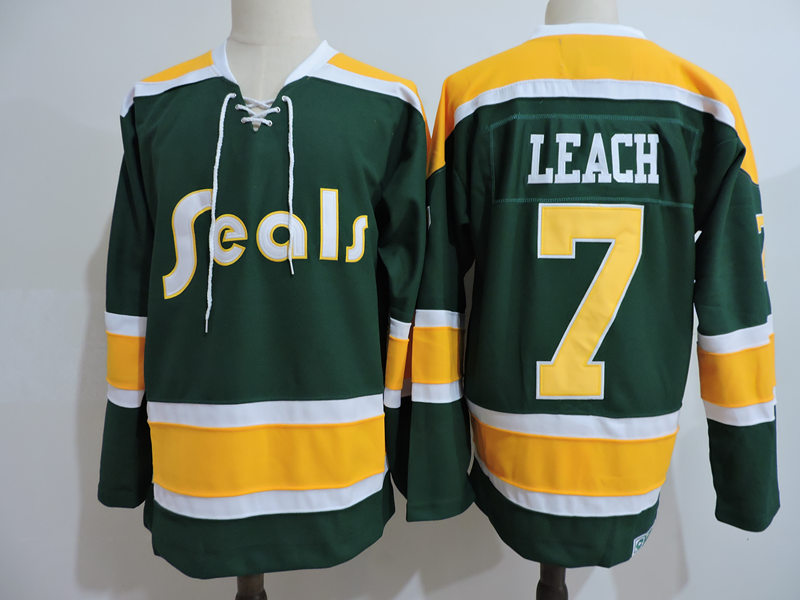 Men's California Golden Seals #7 REGGIE LEACH 1972 CCM Vintage Throwback NHL Stitched Jersey