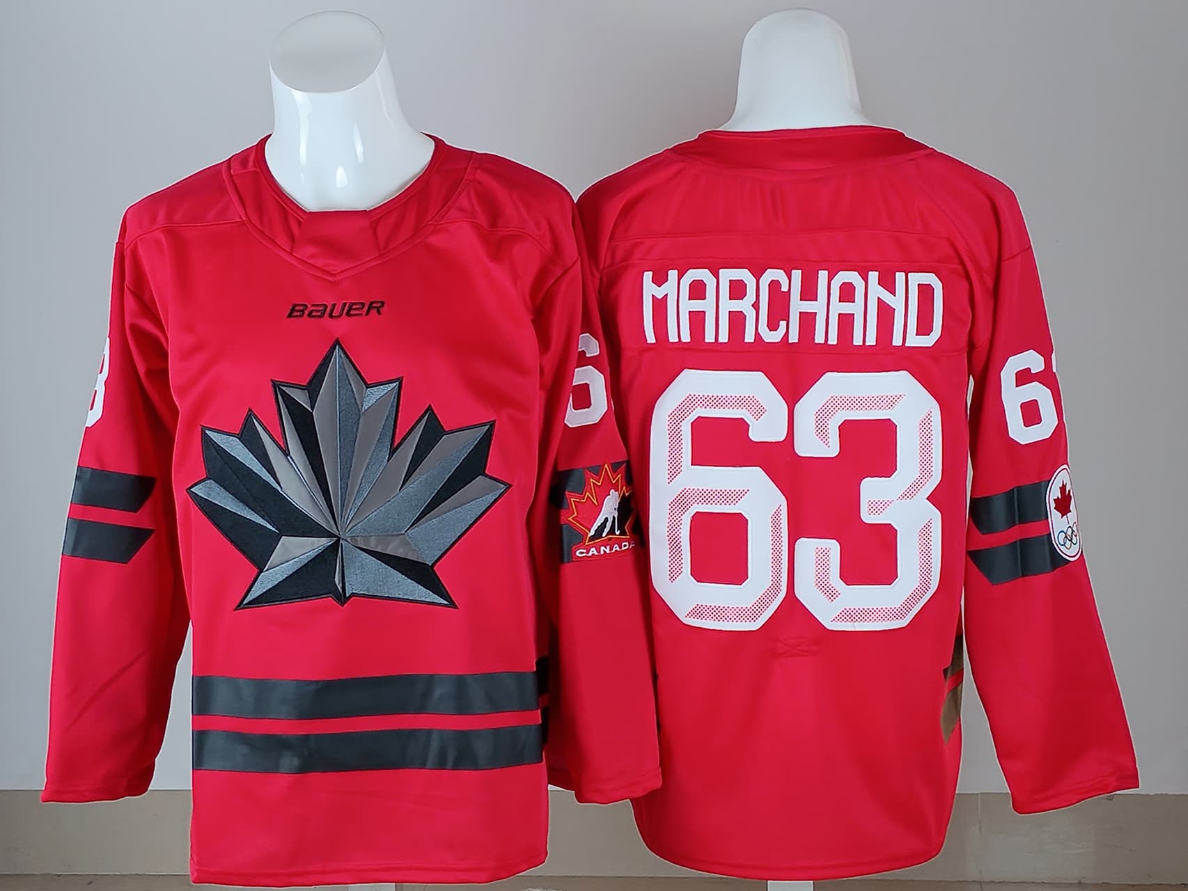 Men's Canada #63 Brad Marchand 2026 Canada Olympic    Hockey Jersey