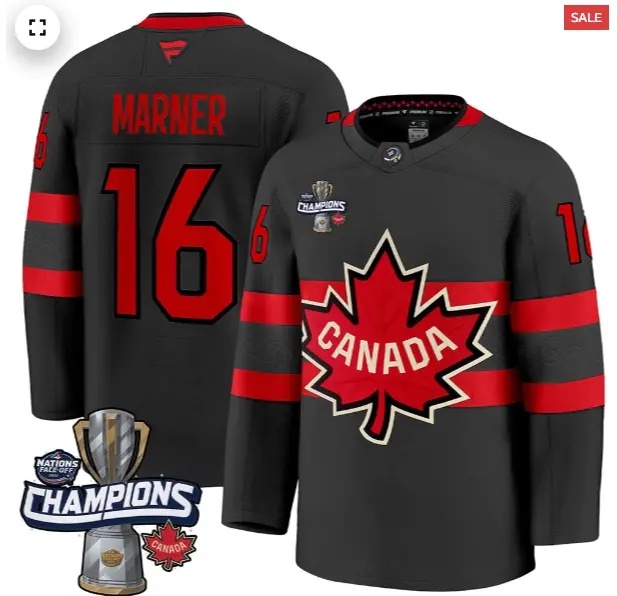 Men's Canada 2025 4 Nations Face-Off Champions Jersey - All Stitched Mitch Marner 16
