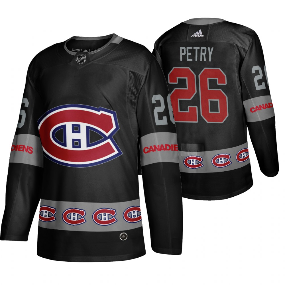 Men's Canadiens #26 Jeff Petry Logo sleeve Breakaway Jersey Black