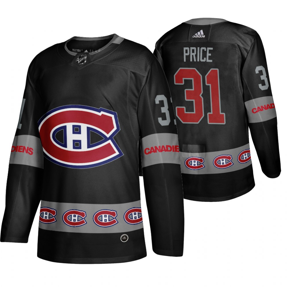 Men's Canadiens #31 Carey Price Logo sleeve Breakaway Jersey Black
