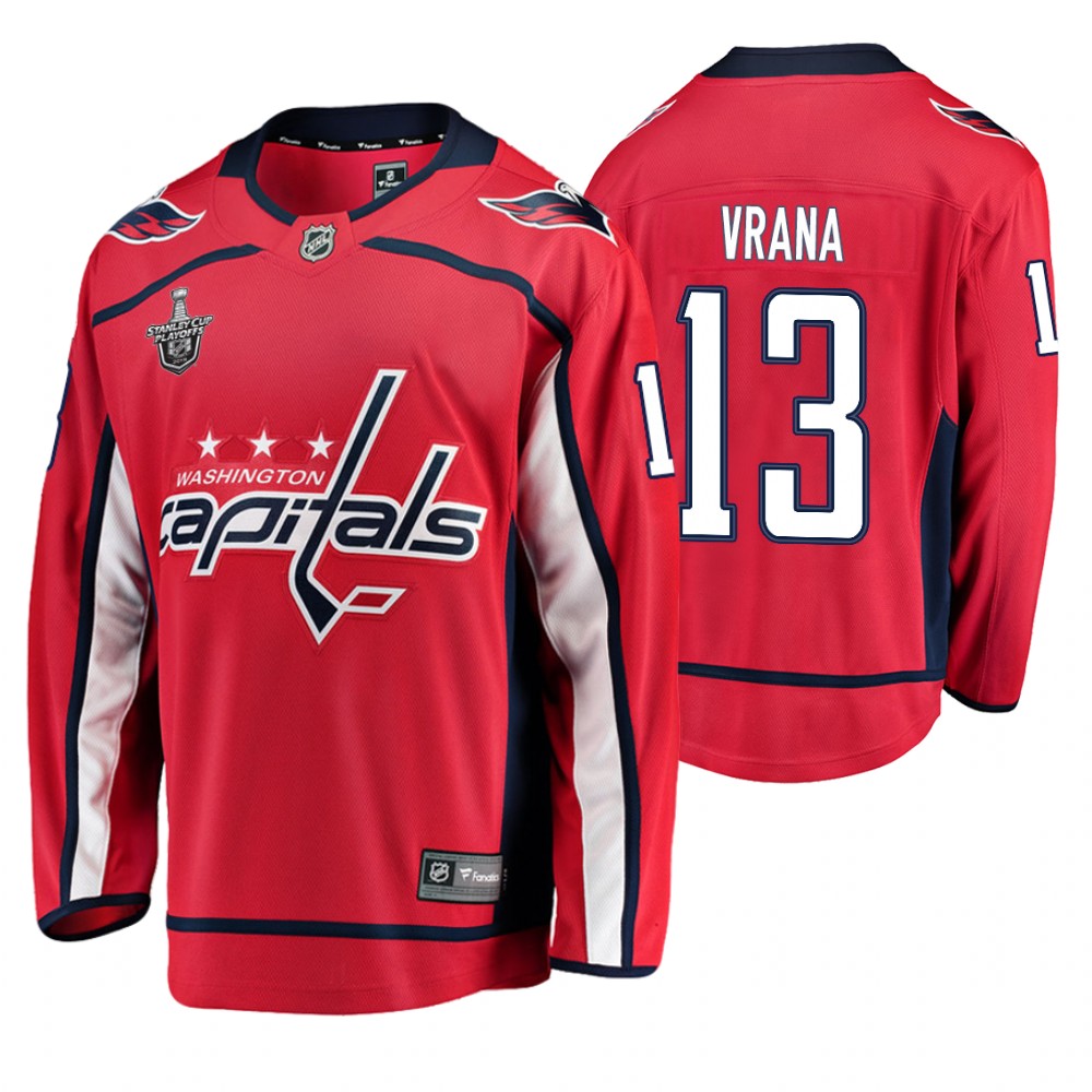 Men's Capitals #13 Jakub Vrana Stanley Cup Playoffs Breakaway Jersey