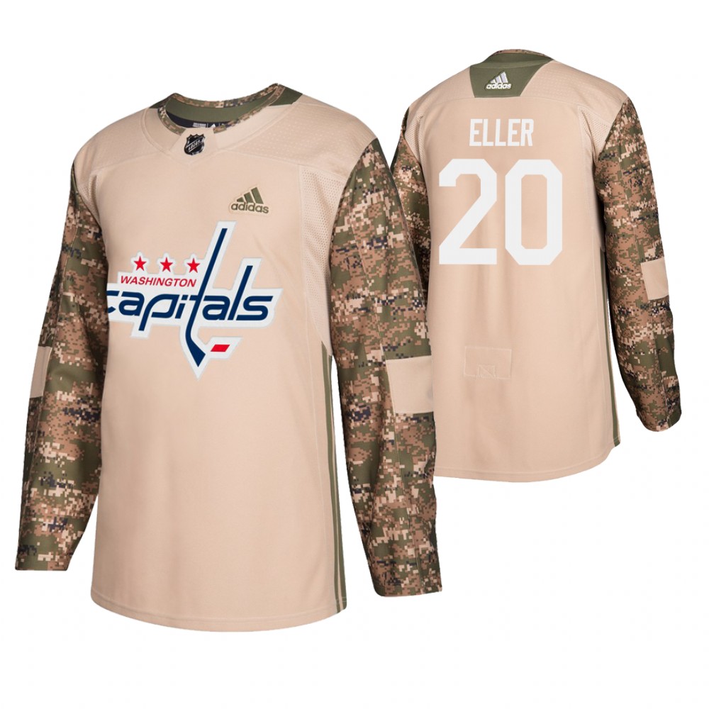 Men's Capitals #20 Lars Eller Veterans Day Jersey - Camo