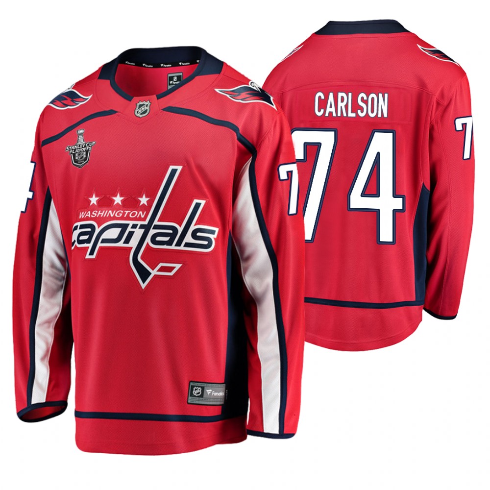 Men's Capitals #74 John Carlson Stanley Cup Playoffs Breakaway Jersey