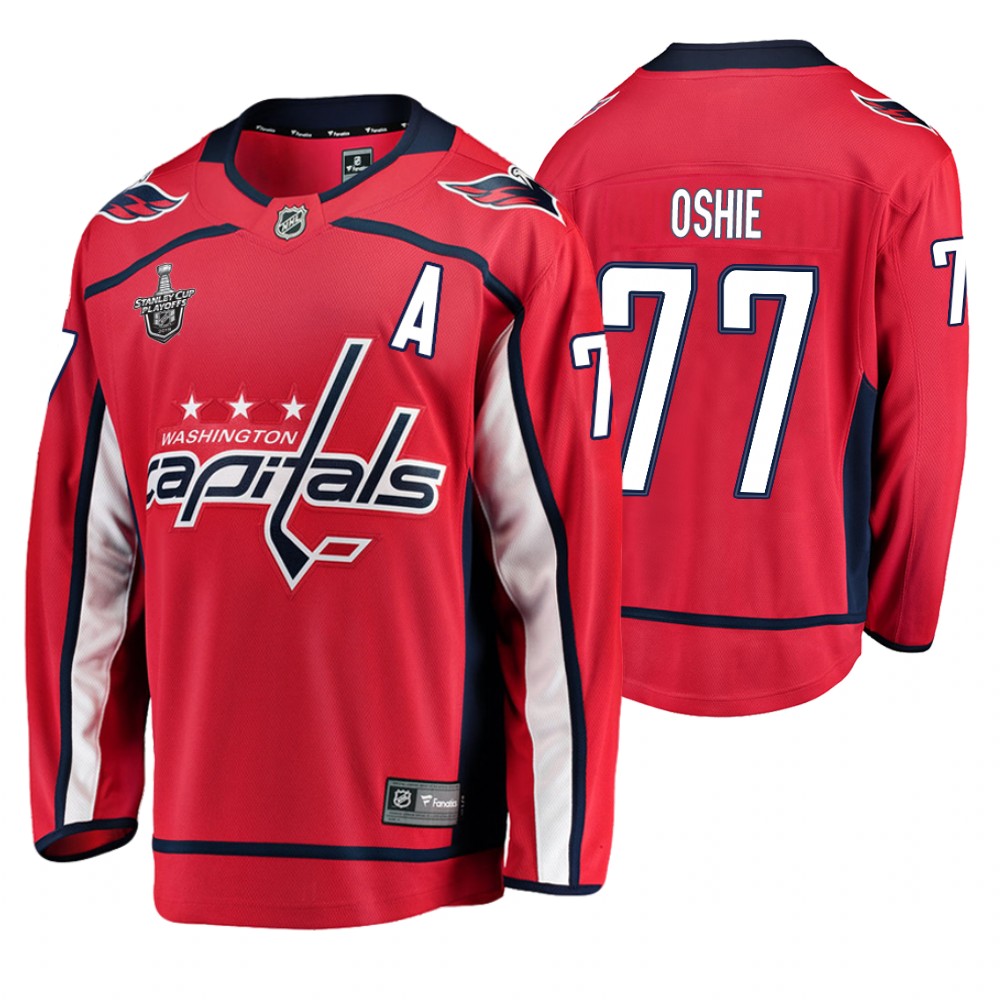Men's Capitals #77 T. J. Oshie Stanley Cup Playoffs Breakaway Jersey