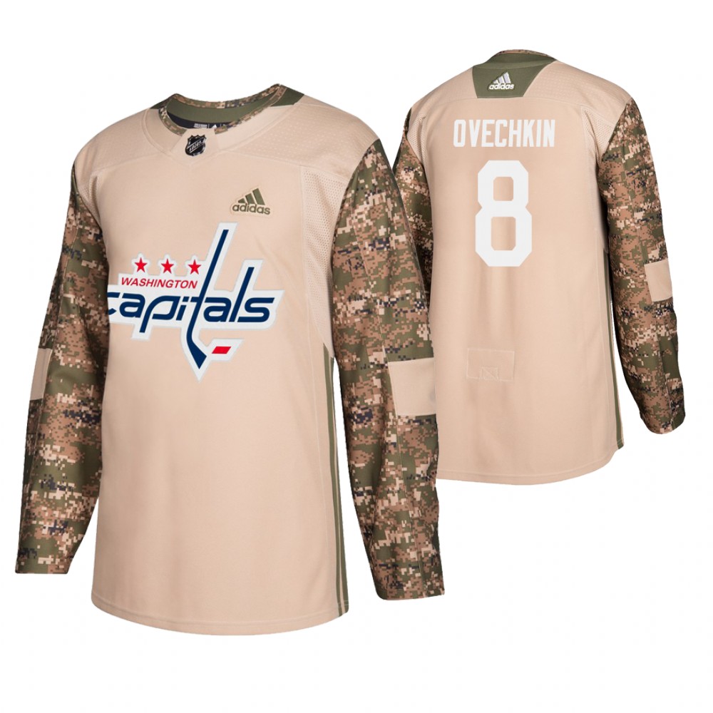 Men's Capitals #8 Alexander Ovechkin Veterans Day Jersey - Camo