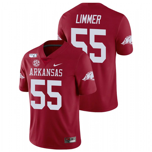 Men's Cardinal Arkansas Razorbacks Beaux Limmer College Football Game Jersey