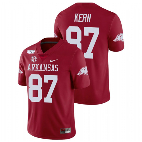 Men's Cardinal Arkansas Razorbacks Blake Kern College Football Game Jersey