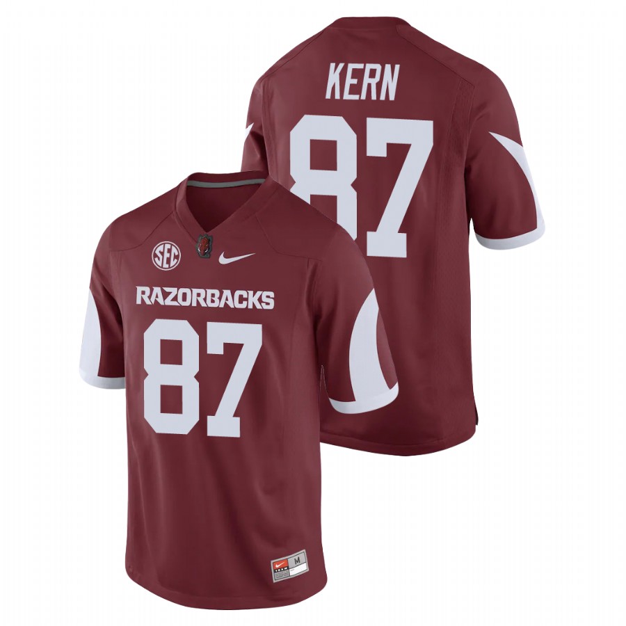 Men's Cardinal Arkansas Razorbacks Blake Kern Game Replica Football Jersey