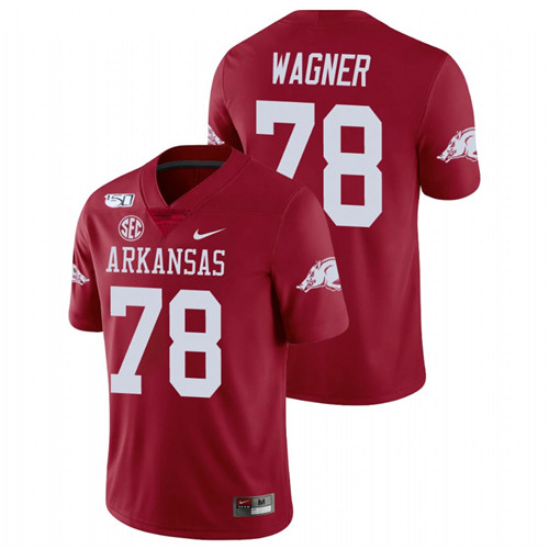 Men's Cardinal Arkansas Razorbacks Dalton Wagner College Football Game Jersey