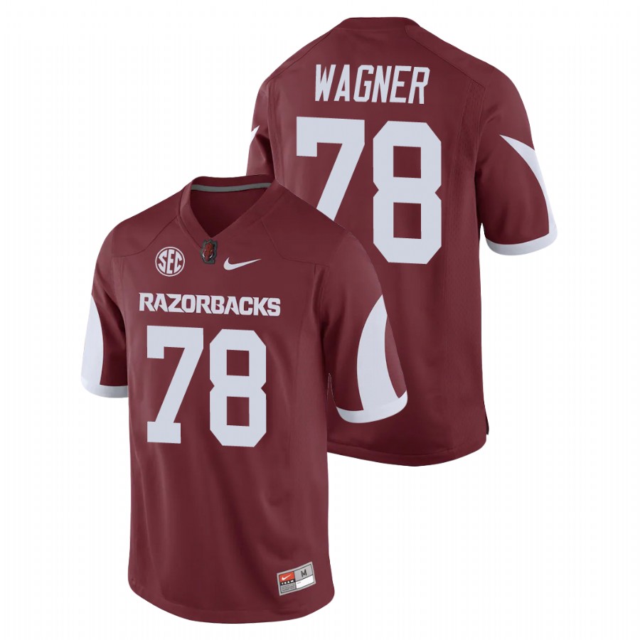 Men's Cardinal Arkansas Razorbacks Dalton Wagner Game Replica Football Jersey