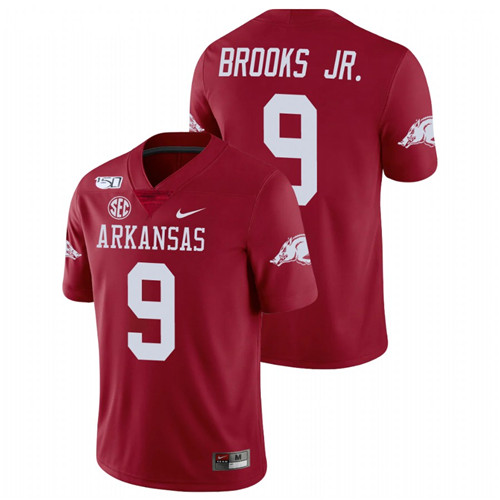 Men's Cardinal Arkansas Razorbacks Greg Brooks Jr. College Football Game Jersey