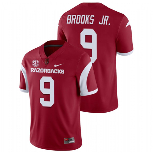 Men's Cardinal Arkansas Razorbacks Greg Brooks Jr. College Football Playoff Game Jersey