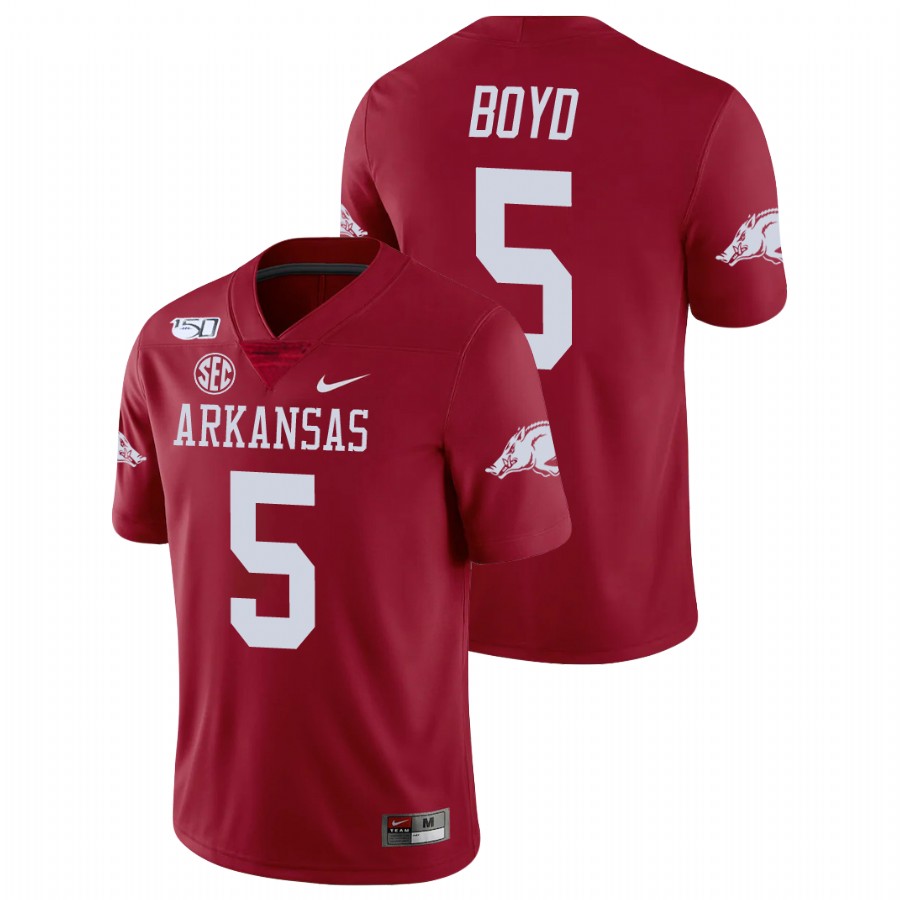 Men's Cardinal Arkansas Razorbacks Rakeem Boyd College Football Game Jersey