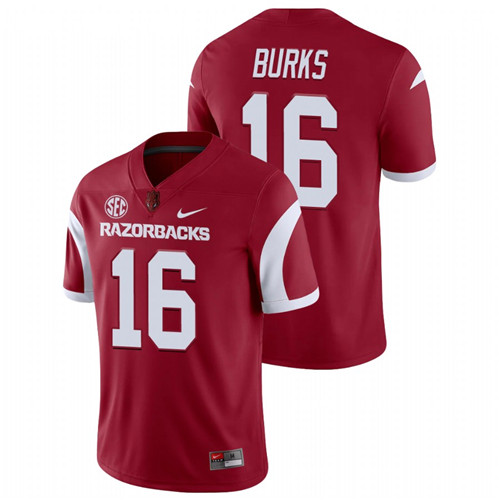 Men's Cardinal Arkansas Razorbacks Treylon Burks College Football Playoff Game Jersey