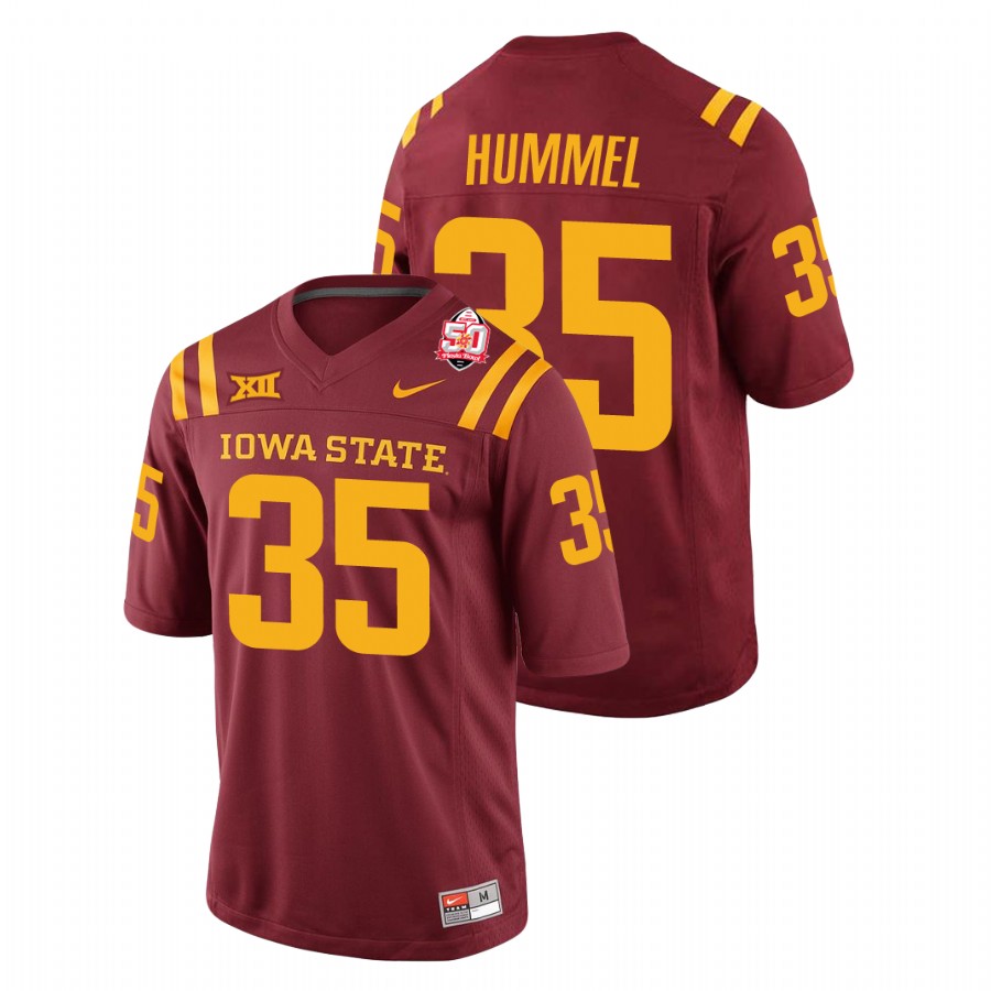 Men's Cardinal Iowa State Cyclones Jake Hummel 2021 Fiesta Bowl College Football Jersey1