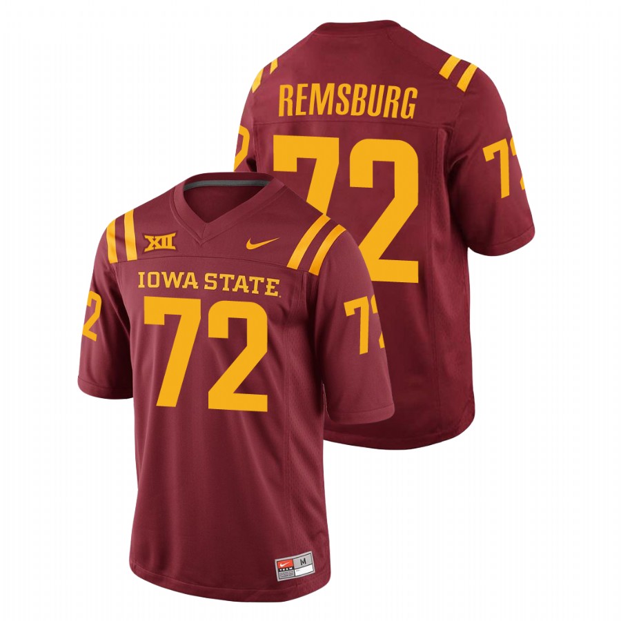 Men's Cardinal Iowa State Cyclones Jake Remsburg College Football Replica Jersey