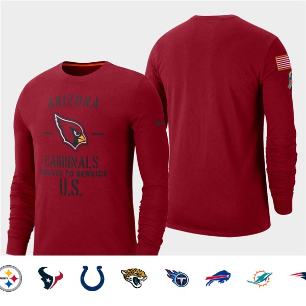 Men's Cardinals Cardinal 2019 Salute to Service Sideline Long Sleeve T-Shirt