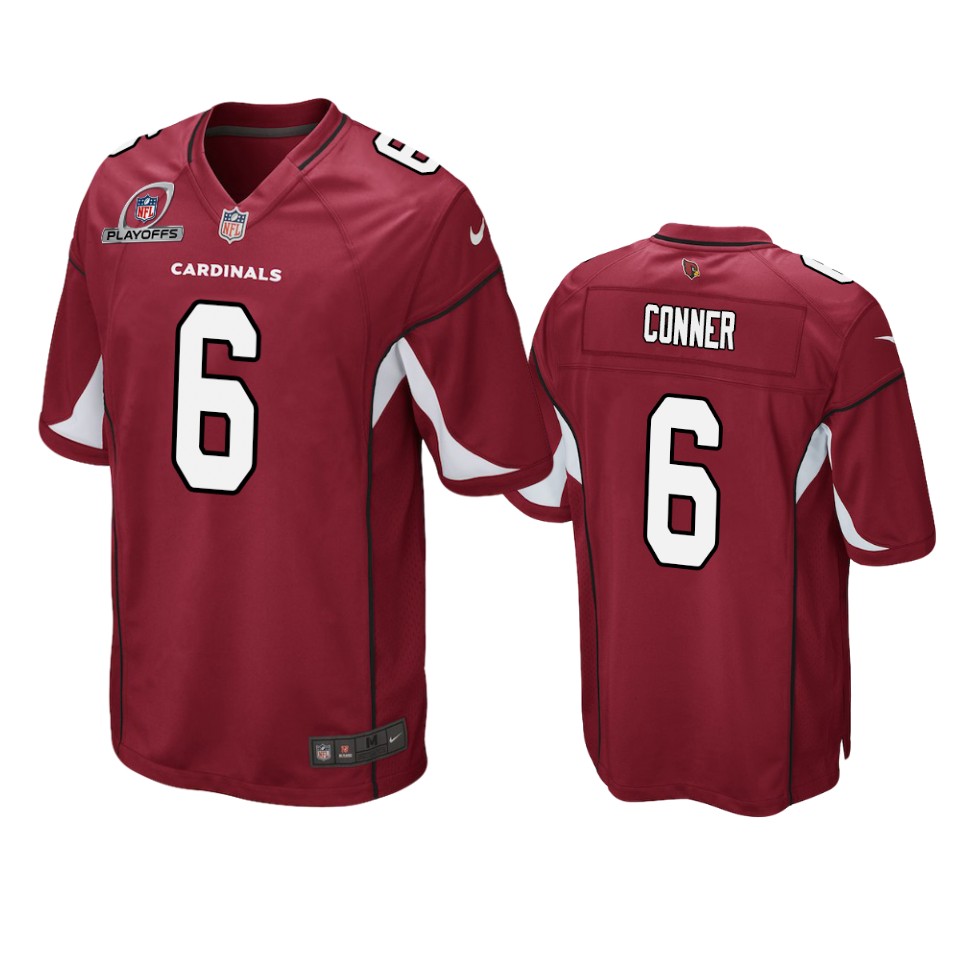 Men's Cardinals Cardinal James Conner 2021 NFL Playoffs Patch Jersey