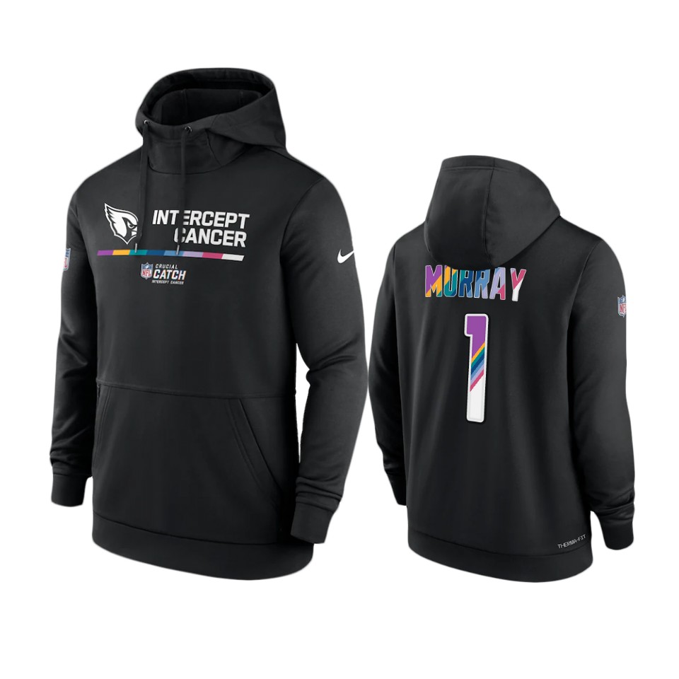 Men's Cardinals Kyler Murray Black 2022 NFL Crucial Catch Therma Hoodie
