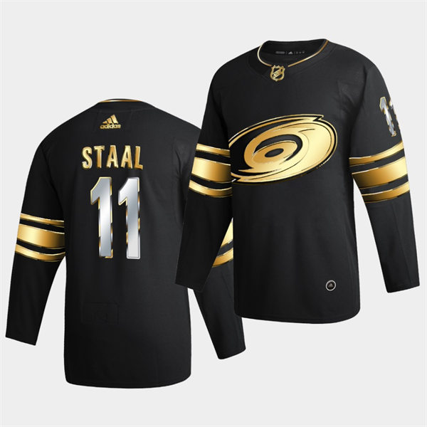 Men's Carolina Hurricanes #11 Jordan Staal Adidas 2021-22 Black Golden Edition Limited Stitched Jersey