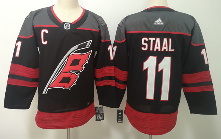 Men's Carolina Hurricanes #11 Jordan Staal Adidas Black Alternate Stitched Jersey