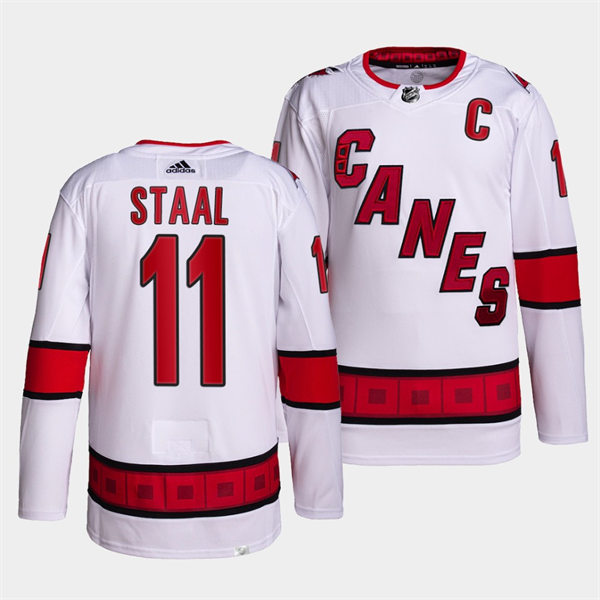 Men's Carolina Hurricanes #11 Jordan Staal Adidas White Away Premier Player Stitched Jersey