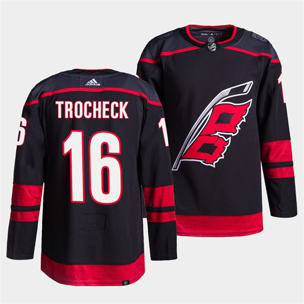 Men's Carolina Hurricanes #16 Vincent Trocheck Adidas Black Alternate Player Stitched Jersey